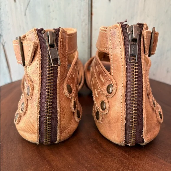 BED|STU Unique & Strappy Tan Rustic Artemis Sandals - Picture 5 of 14